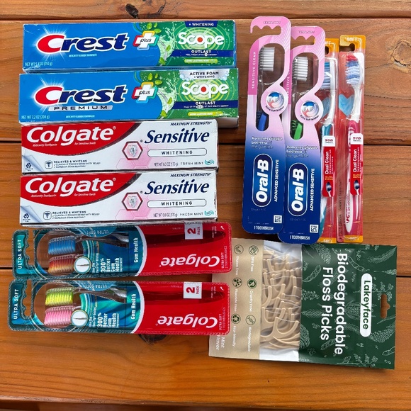 NWT Oral B, Crest, Colgate Dental Bundle, Toothpaste, Toothbrushes - Picture 1 of 10